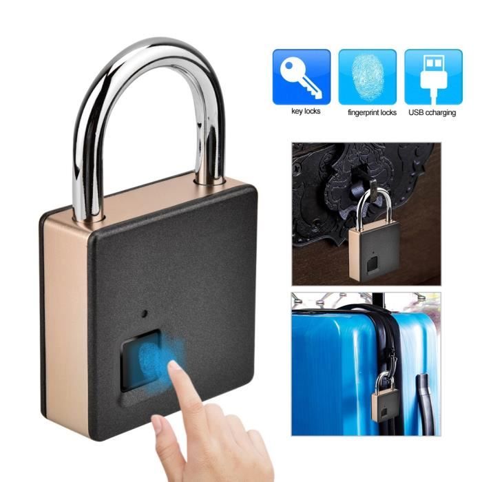 Cadenas Intelligent à Empreinte Digitale – Serrure Biométrique, Pas De Clé