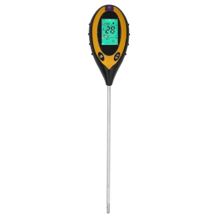 Kit de test de sol testeur de sol 4-en-1 lumière d'humidité numérique et pH-mètre, capteur de sol de soin des plantes