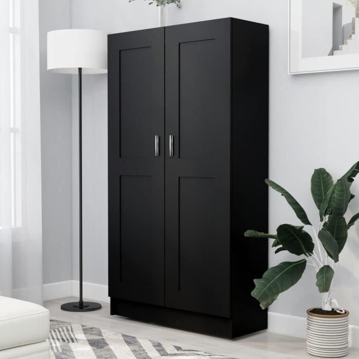Bibliothèque Noir 825x305x150 cm Aggloméré