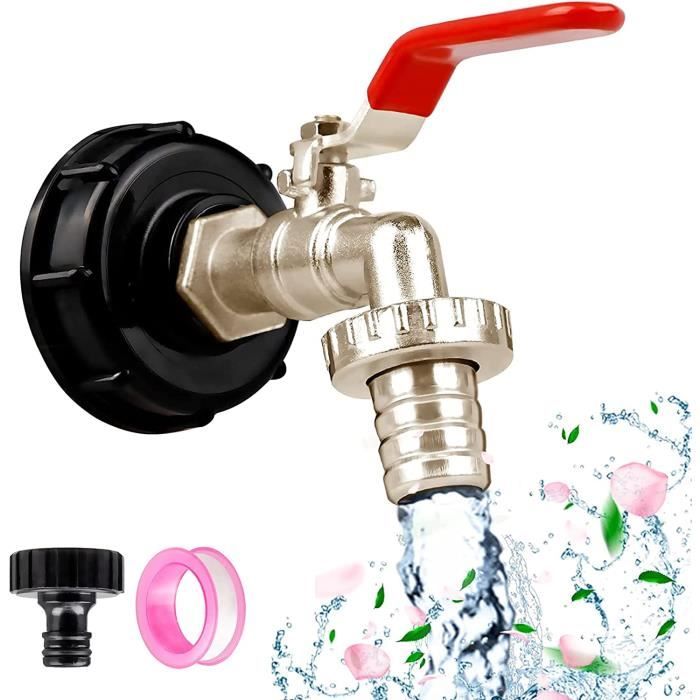 Drado IBC Robinet Cuve 1000L 3/4 Avec Adaptateur - Robinet Récupérateur Eau De Pluie Pour Réservoir IBC Vert