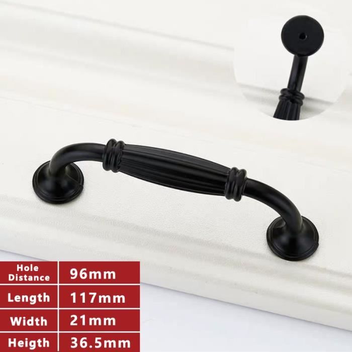 Poignée De Porte En Porcelaine Noire - Style Ancien, Sans Marque