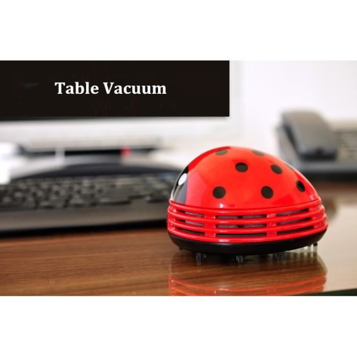 Mini Aspirateur De Bureau Coccinelle Rouge - Portable, Sans Fil, Ultra Mignon Et Puissant