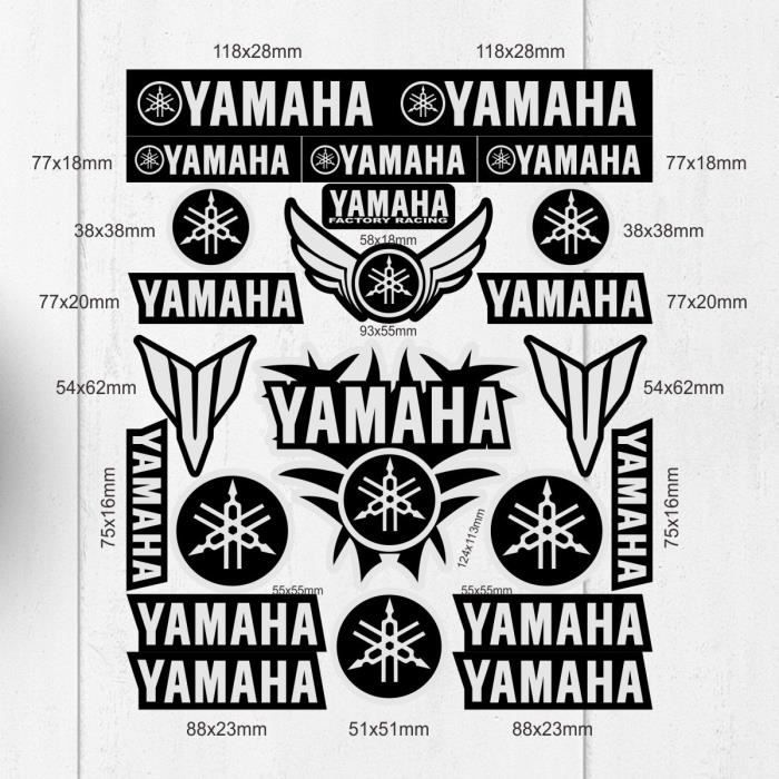 Taille 25x30cm - Autocollants réfléchissants Yamaha Logo moto réservoir, ensemble de décalcomanies Yzf R1 Nma