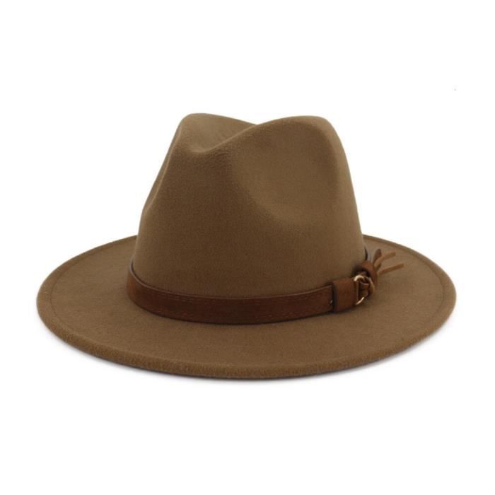 Chapeau Cowboy Western En Feutre Avec Boucle - Unisexe Homme Femme Style Classique