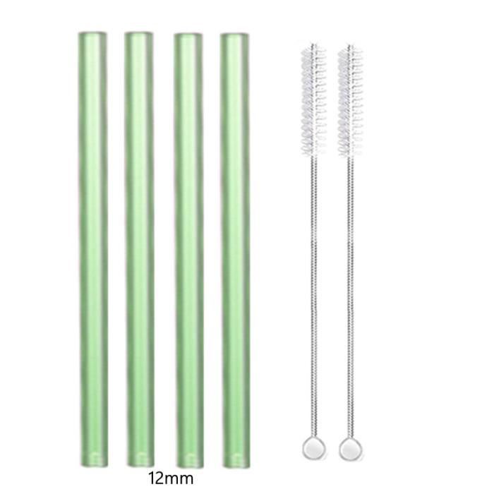 Lot De 25 Pailles En Verre Réutilisables - 10 Droites + 10 Incurvées + 5 Brosses Pour Smoothies Et Cocktails