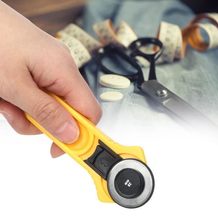 Tbest Coupeur rotatif Outil de coupe de tissu de coupe ronde de roue de rouleau outil actionné à la main de matériel accessoire