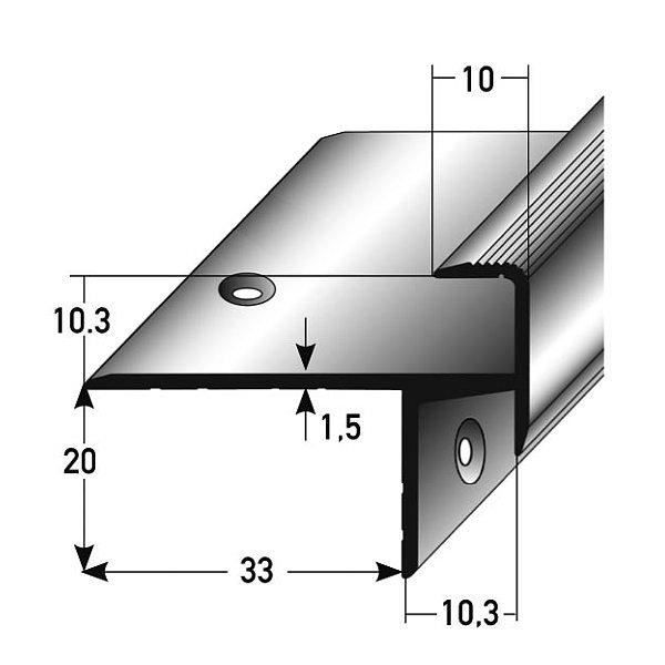 5 mètres (5 x 1 m) StratifiéParquetNez de marche cornière pour escaliers, 10,3 mm de haut