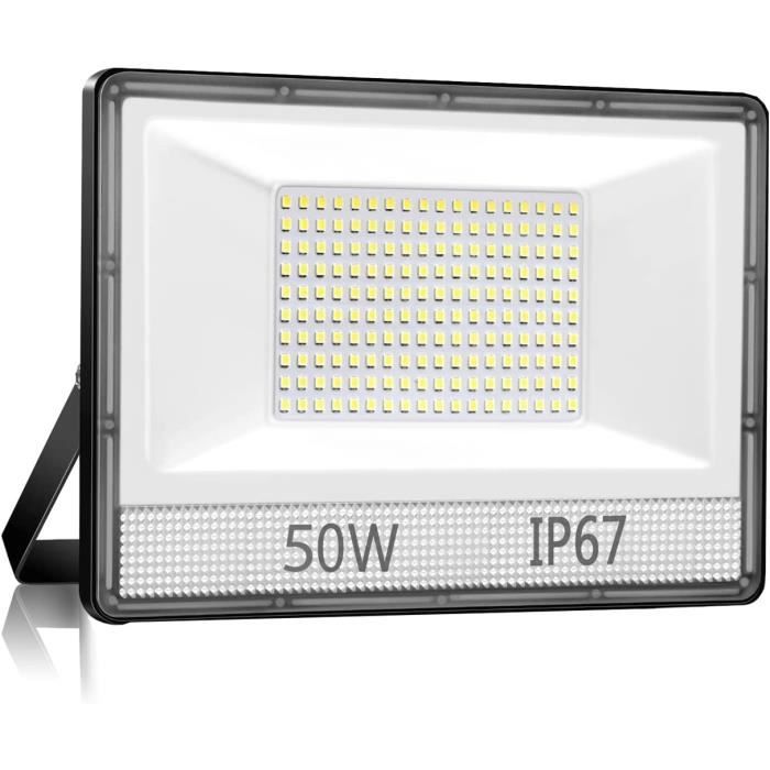 Projecteur LED Extérieur 50W 5000LM URTBST - IP67 Étanche 7000K Blanc Froid - Jardin Garage Patio