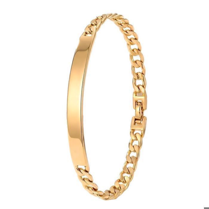 Bracelet Femme Gourmette Identité 18,5 cm Maille