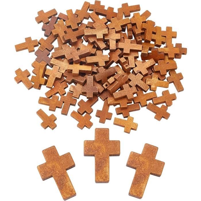 100 PCS BOIS Croix Pour Artisanat Diy Croix Perles Unfinished Bois Croix EUR 10,85 - FR