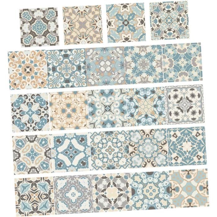 Crédence Adhésive Mosaïque Blanc Hode – 4 Feuilles 23,6×23,6 Cm – Imperméable Cuisine