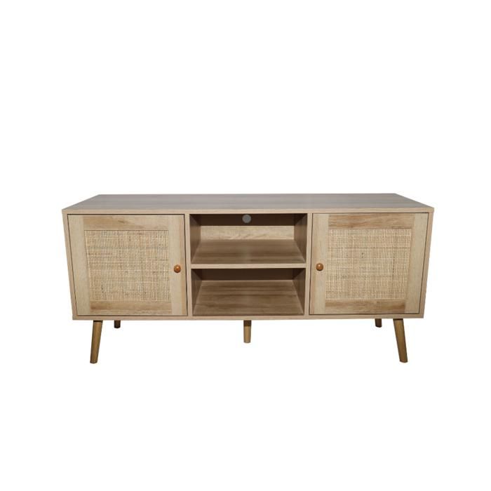 CANGE - Buffet avec portes effet cannage et 2 niches 120 cm CANGE - Buffet avec portes effet cannage et 2 niches 120 cm