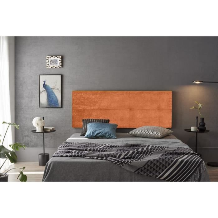 Tête de lit Cala en tissu orange 90