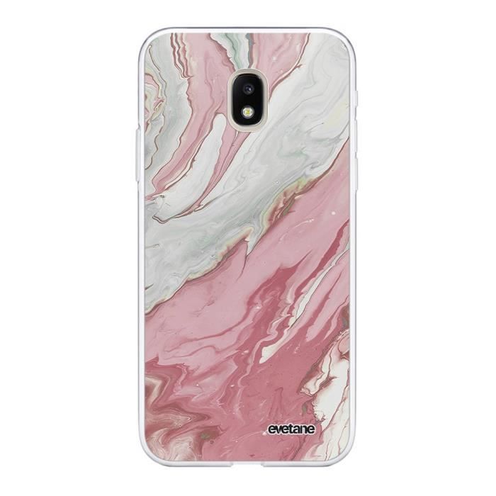 Coque Pour Samsung Galaxy J3 17 Souple Transparente Mercure Rose Motif Ecriture Tendance Evetane Cdiscount Telephonie