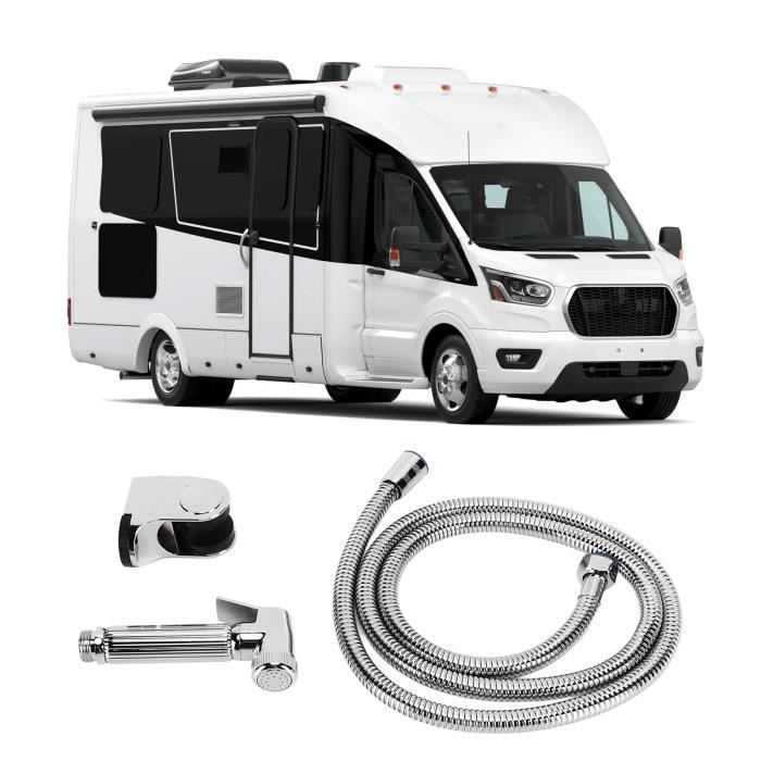 Pommeau de douche - Garosa - Camping-car - Cuivre - Flexible 15m - Antidérapant