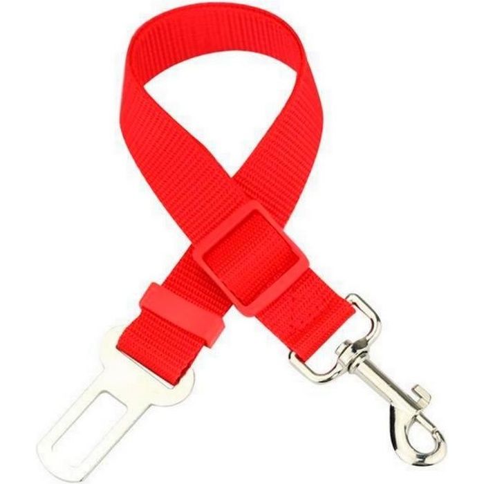 GUIZMAX Ceinture de sécurité voiture pour chien et chat - Laisse de voiture rouge