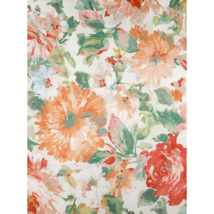 Rideau Esprit Romantique Et Fleuri Jaune 150 X 260 Cm Cdiscount Maison