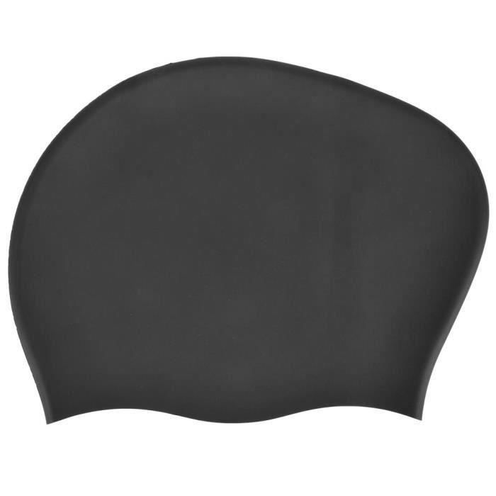 Perfect-Sonew Bonnet de bain 2PCS Bonnet De Natation Élastique Étanche  Silicone Sport Swim Hat pour Cheveux Longs FemmesNoir