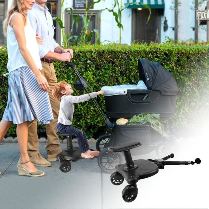 BMOT Pédale de Poussette Marche Pied Poussette Planche de poussette Pédale  auxiliaire Avec Siege jusqu'à 25 kg Noir - Cdiscount Puériculture & Eveil  bébé