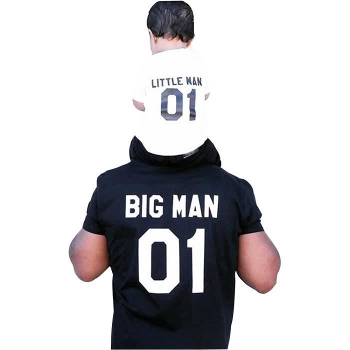 Papa Me Tout Petit Bebe Enfants Lettre De Bebe T Shirt Hauts Vetements Correspondants Famille Noir Parent Enfant 0753 Noir Cdiscount Pret A Porter