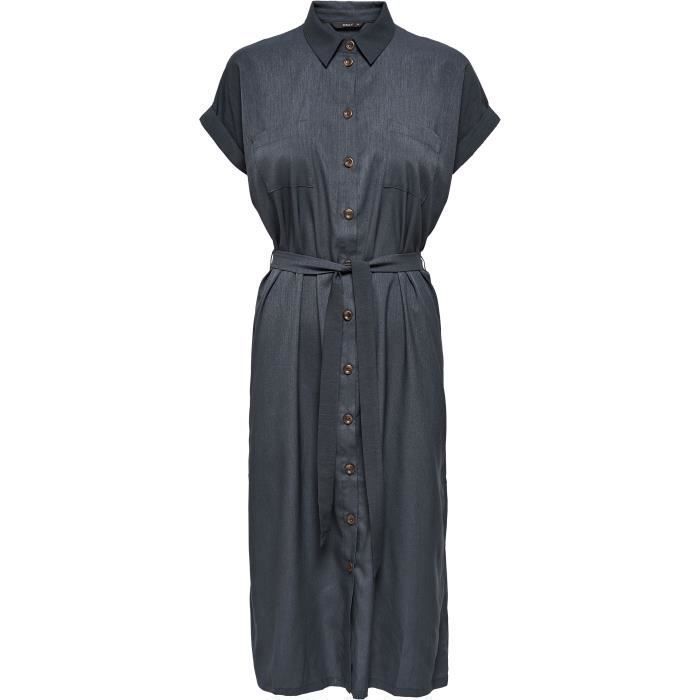 Robe Chemise ONLY Onlcera - Manches Longues, Imprimé Mesh, Col V Boutonné, Tendance Automne