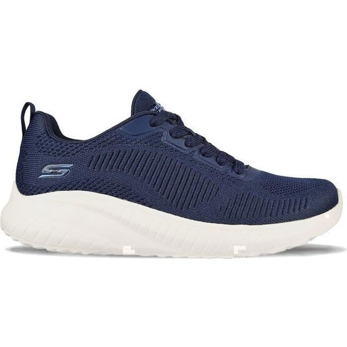 Skechers Skechers Bobs Sport Squad Chaos 117209-NVY — Chaussure femme bleu synthétique à lacets talon plat