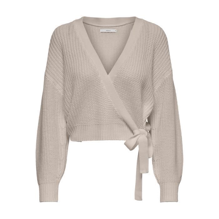 Cardigan cache-cœur femme Only Breda - pumice stone - M