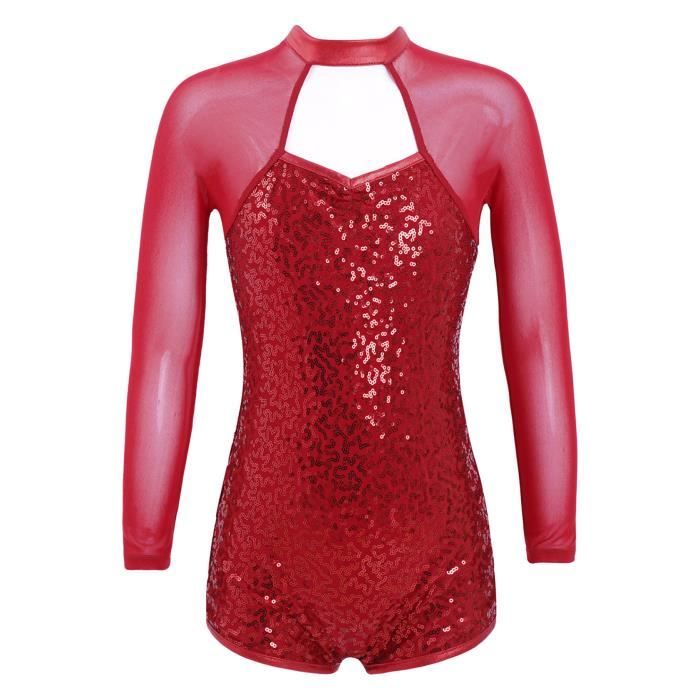 Justaucorps Danse Latine Femme à Franges Et Paillettes - Sans Manches, Zip Dos, Pour Salsa, Ballet, Spectacle