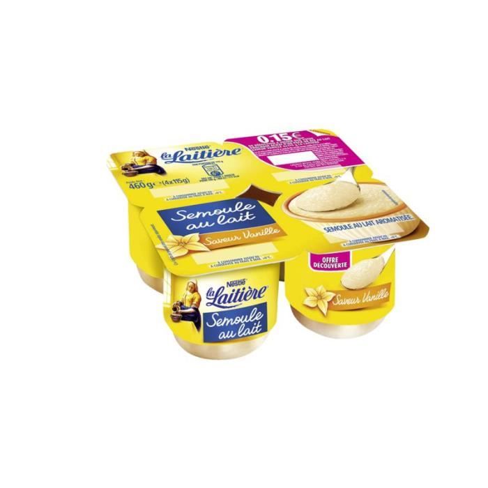 Nestle La Laitiere Semoule Au Lait Saveur Vanille 4x115g Cdiscount Au Quotidien