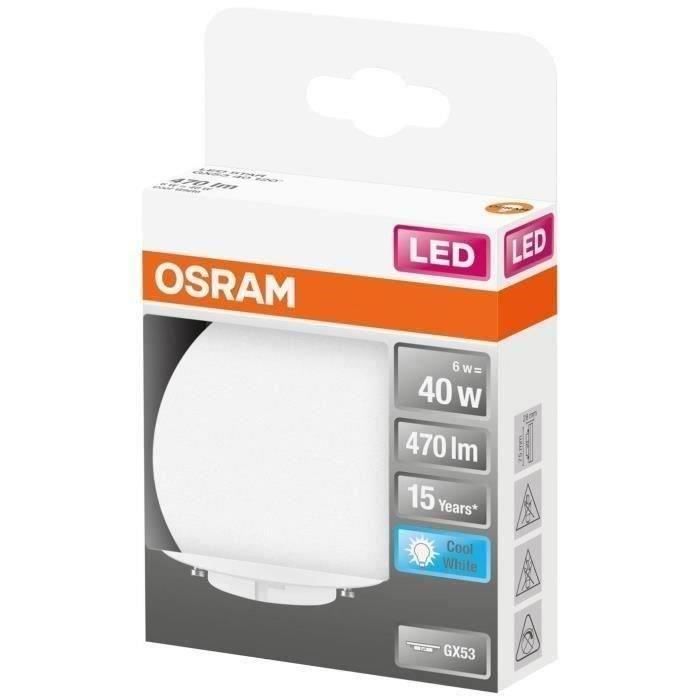 OSRAM - LED verre dépoli 6W GX53 470lm 4000K froid