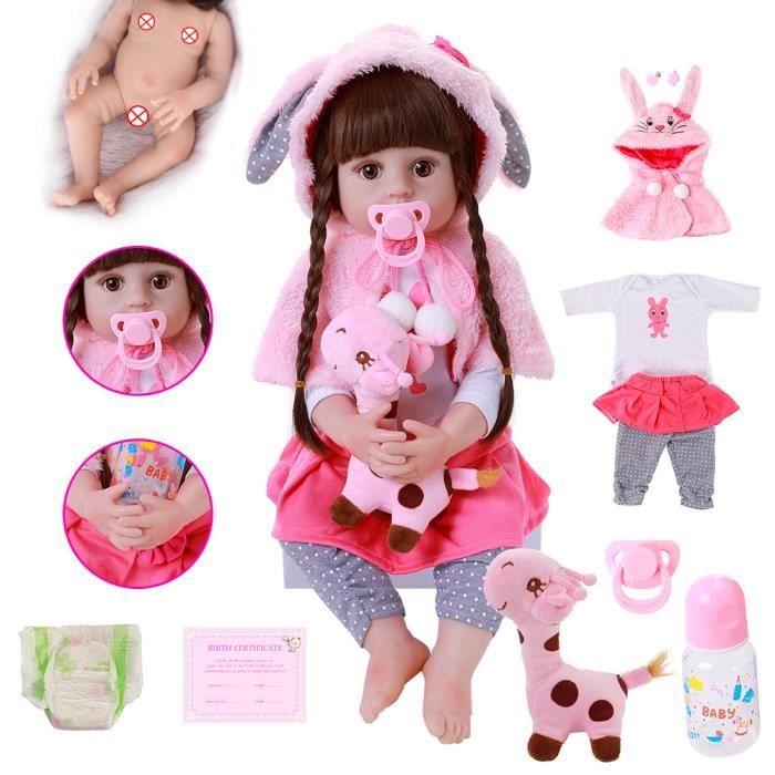 Bébé Reborn réaliste poupée 22 inches poupée nouveau-né Kids fille Playmate anniversaire Gift-1