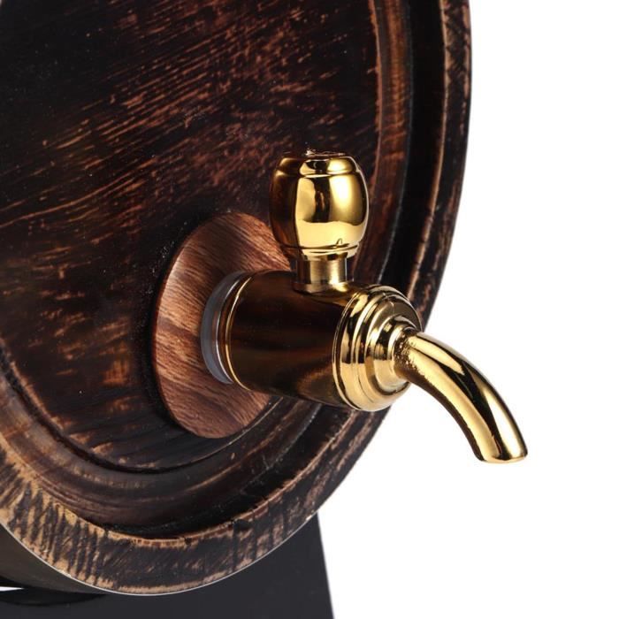 GK17623-Tonneau De Vin 3L Vintage Rayé Chêne Baril De Vin Rouge Baril