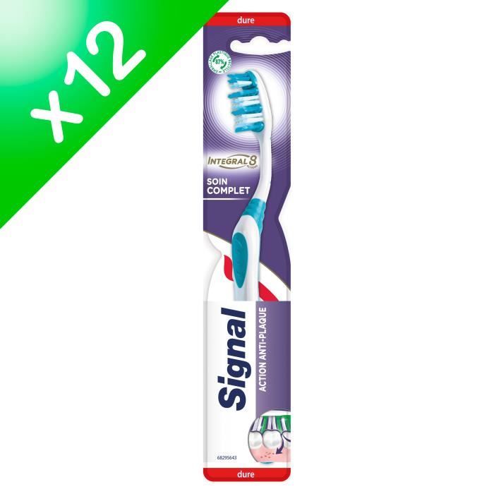 LOT DE 12, Signal Brosse à dents Integral 8 Soin Complet, 100% recyclable, Dure 42mm