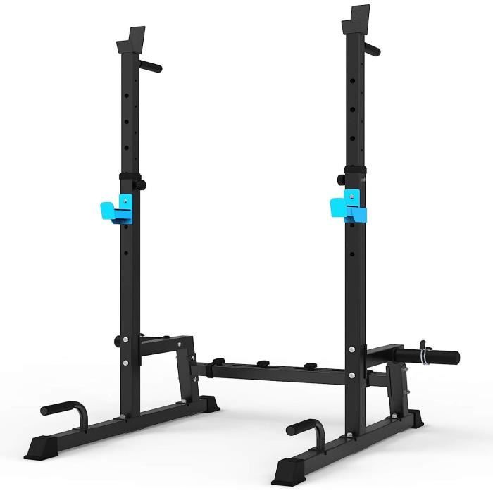 Support de squat multifonction réglable avec rangement poids - Noir - Sport & Plein air