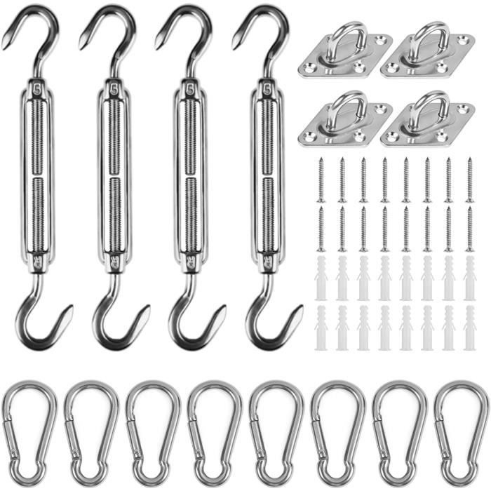 Kit De Fixation Pour Voile D'ombrage,Kit Accessoires De Fixation De Matériel Pour Voile D
