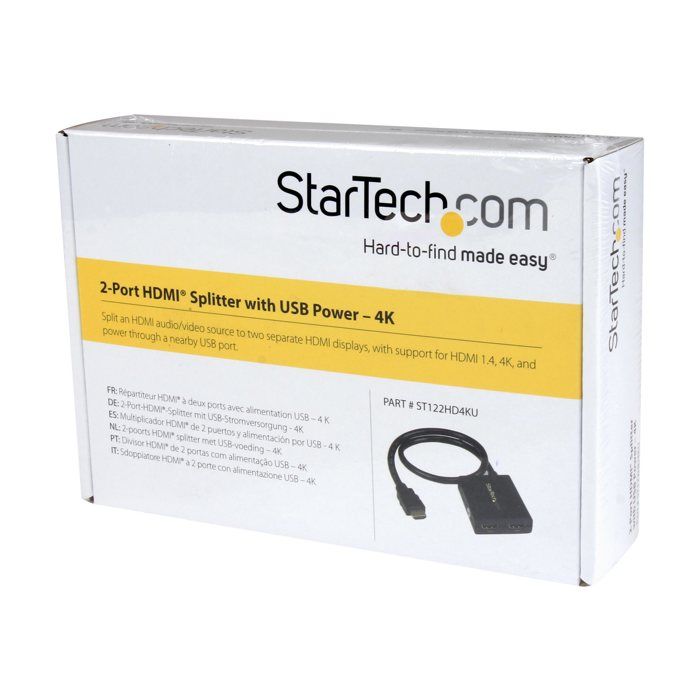 Splitter vidéo HDMI 4K à 2 ports alimenté par USB - Répartiteur HDMI 4K à 2 ports alimenté par USB ou adap. dalimentation