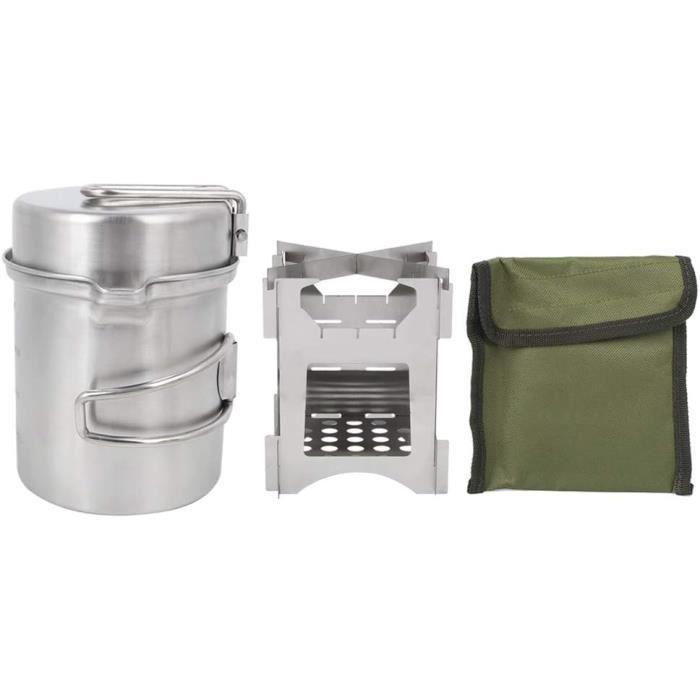 Réchaudeau à Bois Pliable Camping – Acier Inoxydable – 11,3x16,5x9 Cm – Pour Randonnée, Barbecue
