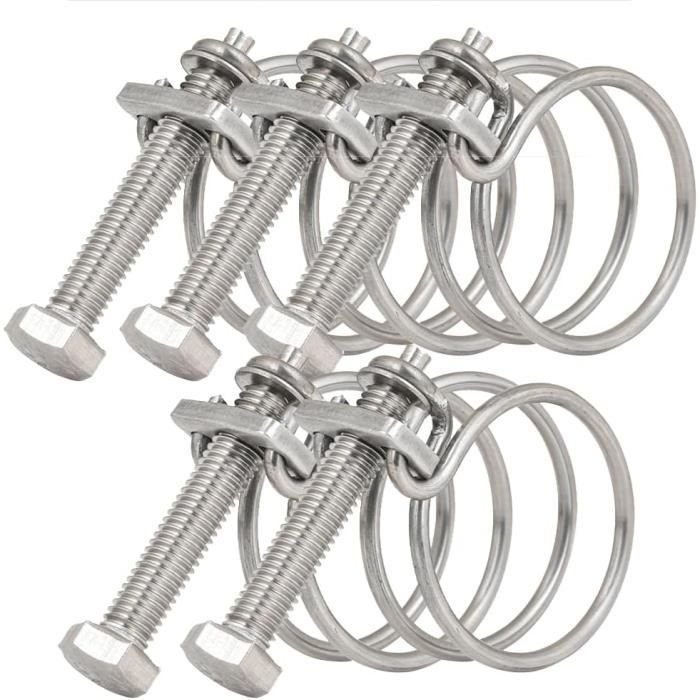 Collier De Serrage À Double Fil 5 Pièces, Collier De Serrage Réglable