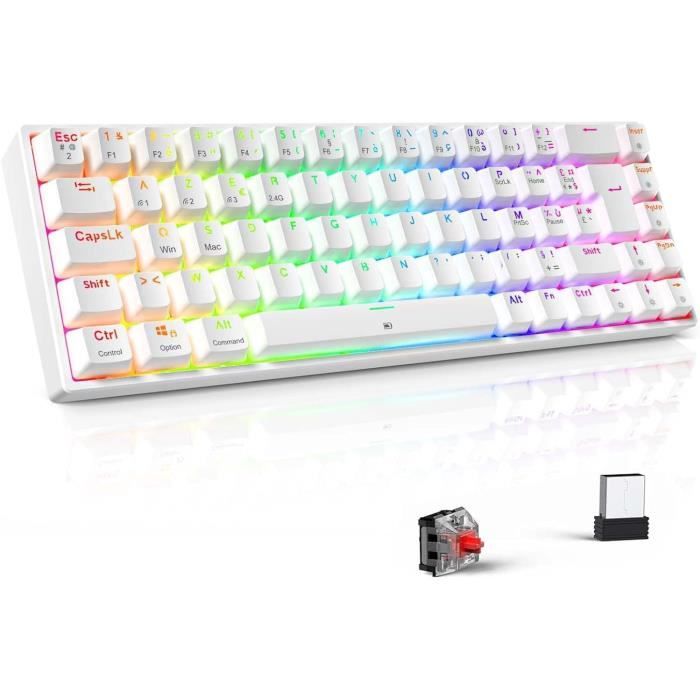 Clavier Mécanique Gamer YUNZII QL108 - Rétroéclairé RGB, Touches Rondes Rétro, Structure Hot-Swap - Noir, Interrupteur Onyx Gray Tactile