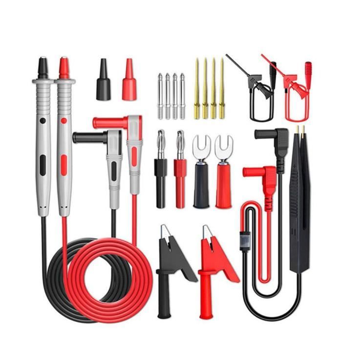 Câbles De Test Pour Multimètre Avec Pinces Crocodiles Et Fiches Banane 4mm - Longueur 87 Cm (34,3")