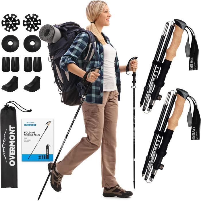 XDSP Bâton de Marche Pliable, Bâton de randonnée, Liège Respirant Poles