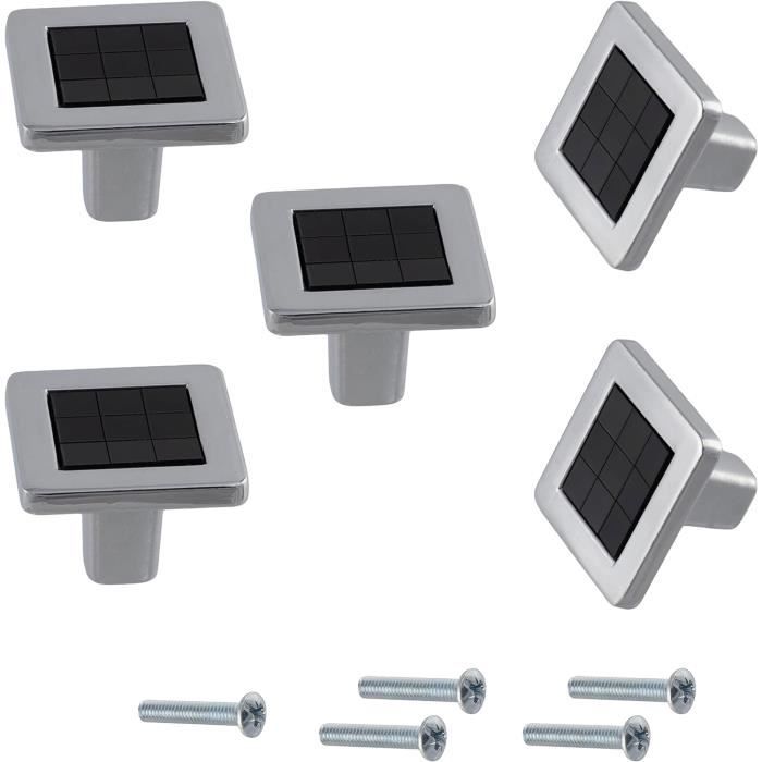 Lot De 5 BOUTONS Poignées De Porte Design THCERES MA Chrome L