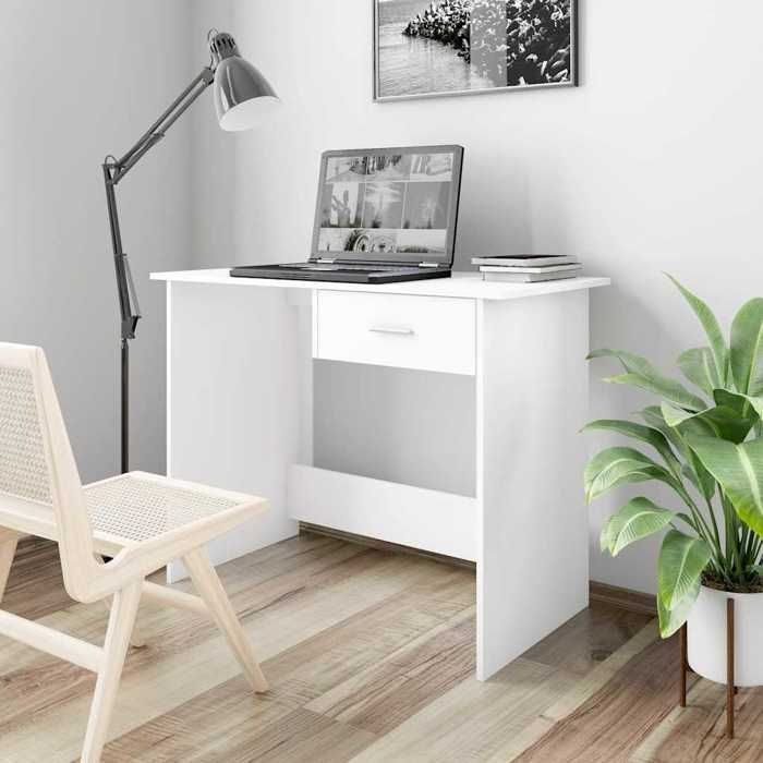 vidaXL Bureau Blanc 100 x 50 x 76 cm Aggloméré