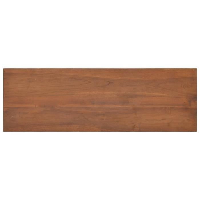 Meuble TV - VINGVO - Bois de teck massif - Style scandinave - 1 grand et 1 petit tiroir