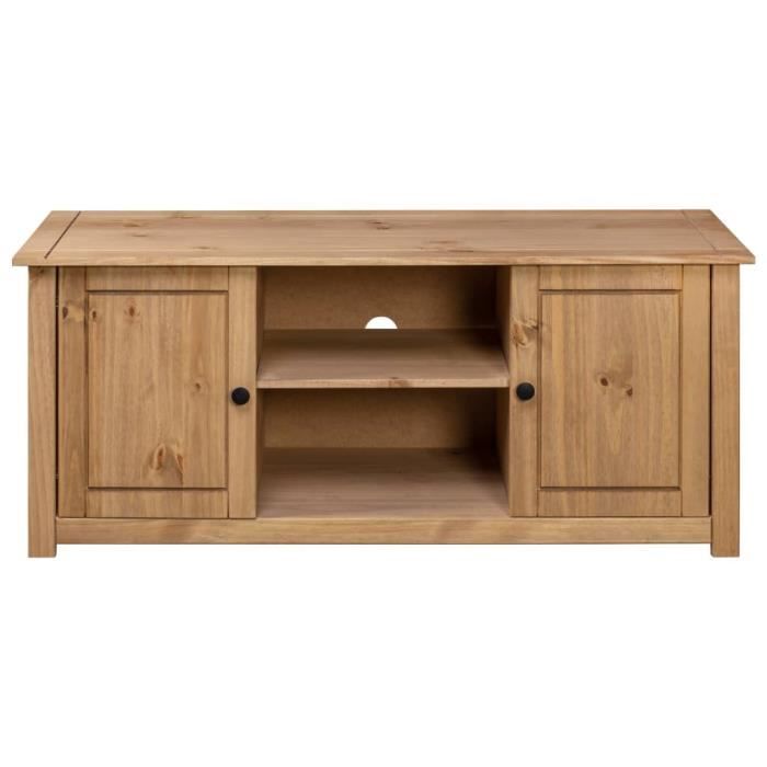Meuble TV en bois de pin massif - VINGVO - SWT - Porte(s) - Campagne - Rectangulaire