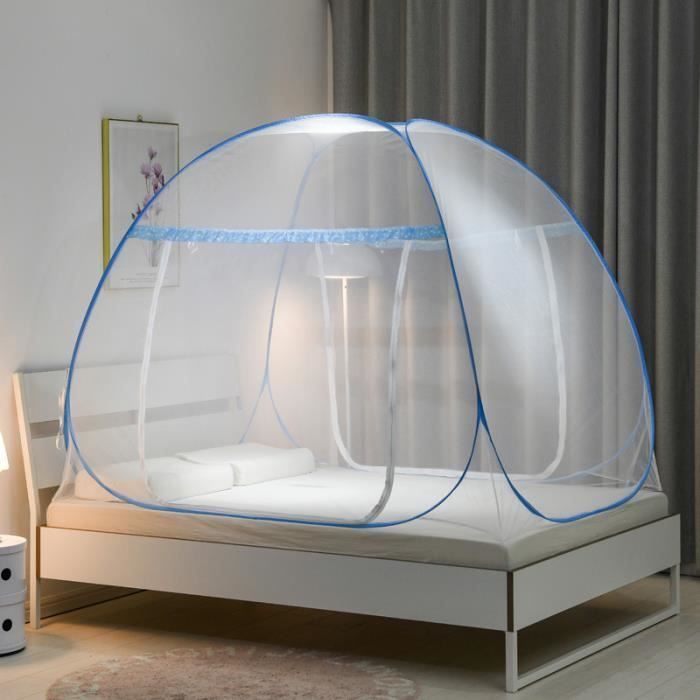 Protection Moustiques Lit Double Moustiquaire Lit ACTOYS - 220x200x200 Cm - Polyester Blanc - Pour Lit Double/simple - Intérieur/extérieur Moustiquaire Lit 1 Place