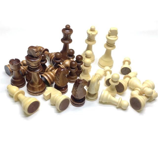 Pièce D'échecs, Pièce D'échecs Internationale en Bois sans Plateau, Pions de Jeu D'échecs Accessoires de Jeux de Société