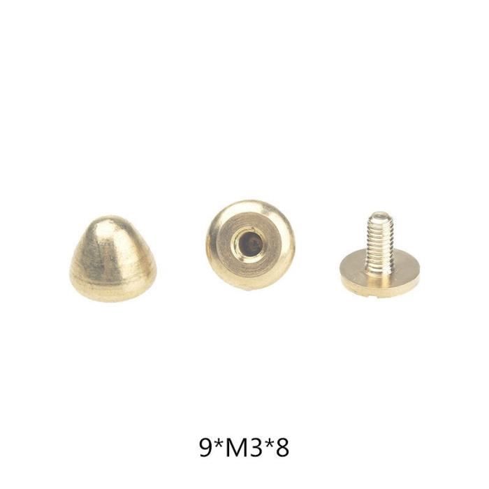RIVET,12--Clous de rivetage en laiton massif, Rivets en cuivre pour vêtements, ceintures