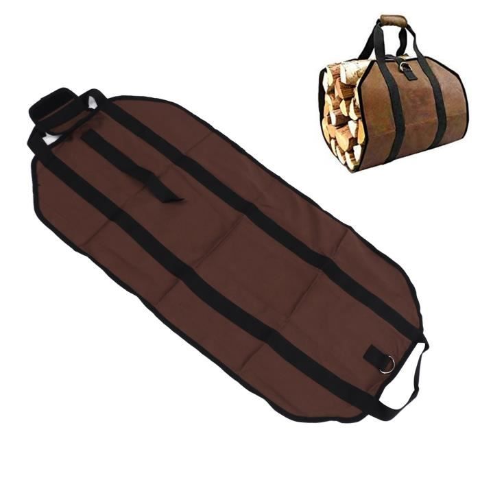 Sac à Bois De Chauffage Dongawin - Polyester, 58x41x33 Cm, Portable Et Pliable - Pour Cheminée, Intérieur/extérieur