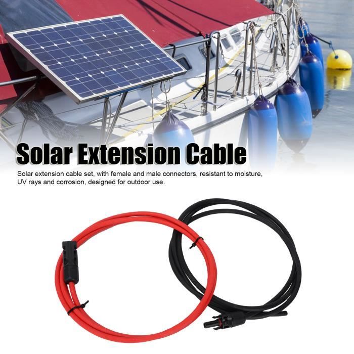 Câble de Panneau Solaire 10AWG, Rallonge de 20 Pieds avec Connecteur